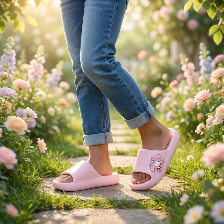 Super Bunny Cloud Soft Slides – Cute Pink EVA Slippers for Daily Comfort