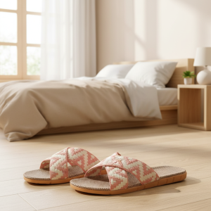 Chic Pink Woven Slide Sandals with Espadrille Sole - Women's Summer Slip-Ons