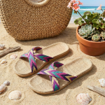 Chic Pink Woven Slide Sandals with Espadrille Sole - Women's Summer Slip-Ons